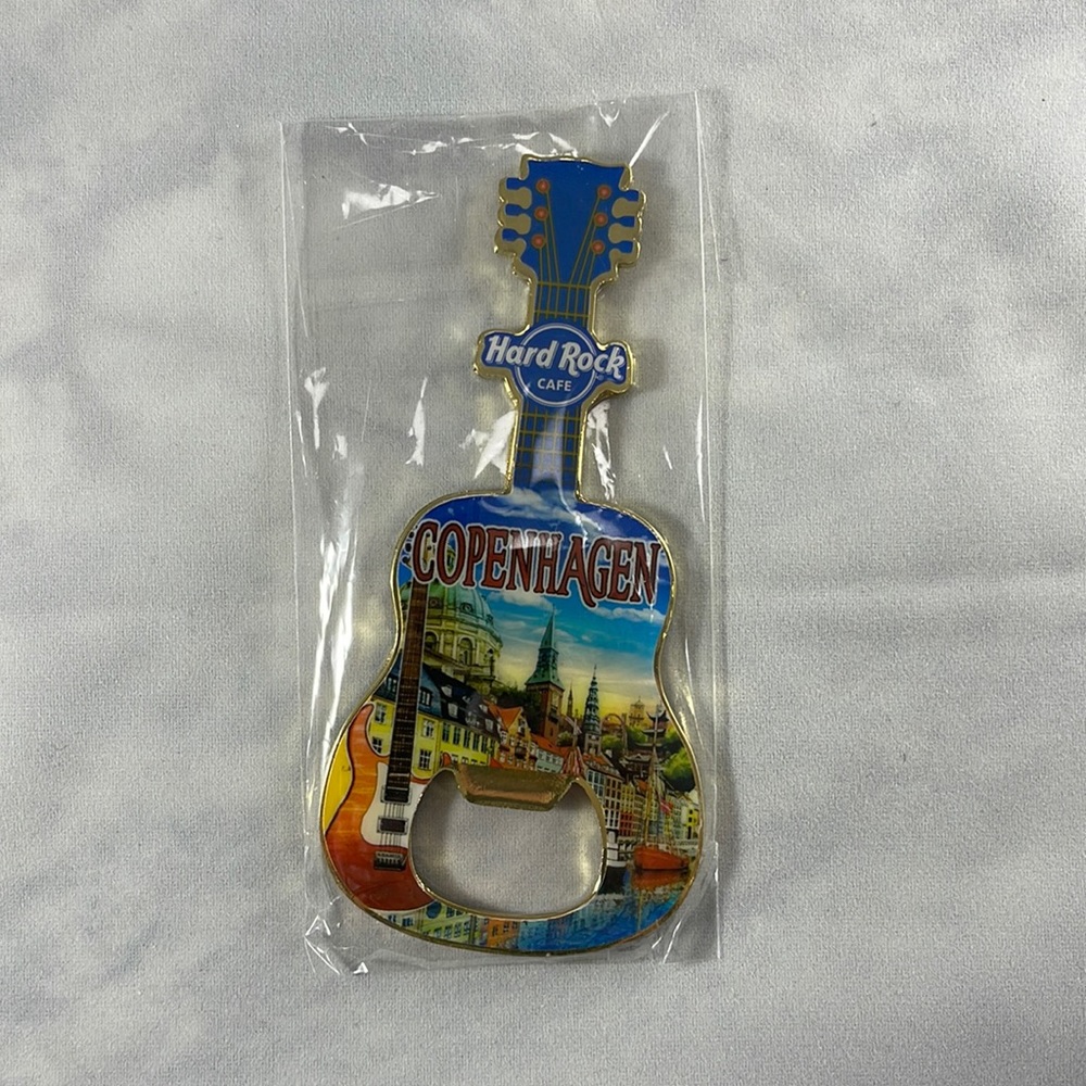 New! Hard Rock Cafe Copenhagen Guitar Magnet